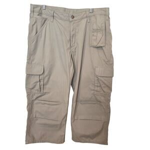 Carhartt Women’s Cropped Cargo Pants Size 12 Ripstop Khaki Relaxed Fit Utility